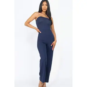 Solid Strapless Jumpsuit