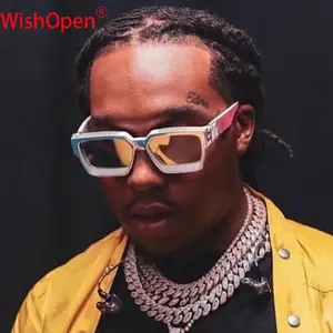 WishOpen European and American Millionaire Same Style Sunglasses Men's Fashion Internet Celebrity Box Sunglasses Women's Trendy Sunglasses