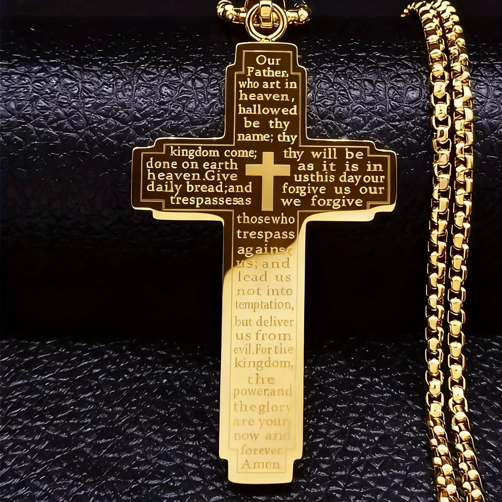 New Christian Religious Bible Scripture Cross Pendant Necklace, Stainless Steel, Unisex Fashion Jewelry for Daily Wear and Parties, Grunge Cross Necklace, Flat Cross Necklace, Faith Necklace