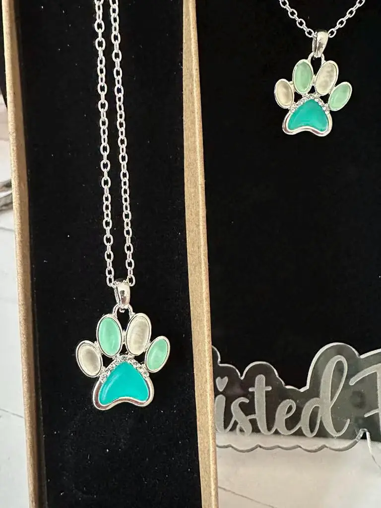 Sea Glass Paw Necklace
