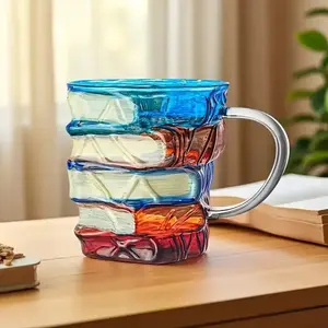 Creative Coffee Cup Set, Stackable Book-Shaped Resin Craft, Unique Tabletop Decorative Cups, High-Quality Home & Office Essentials