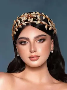 Leaf Design Headband, Fashionable Hair Accessories for Wedding Bridal, Elegant All-match Fashion Accessories for Daily Wear