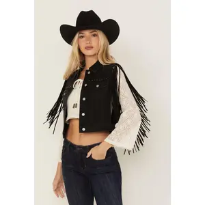 Studded Fringe Vest