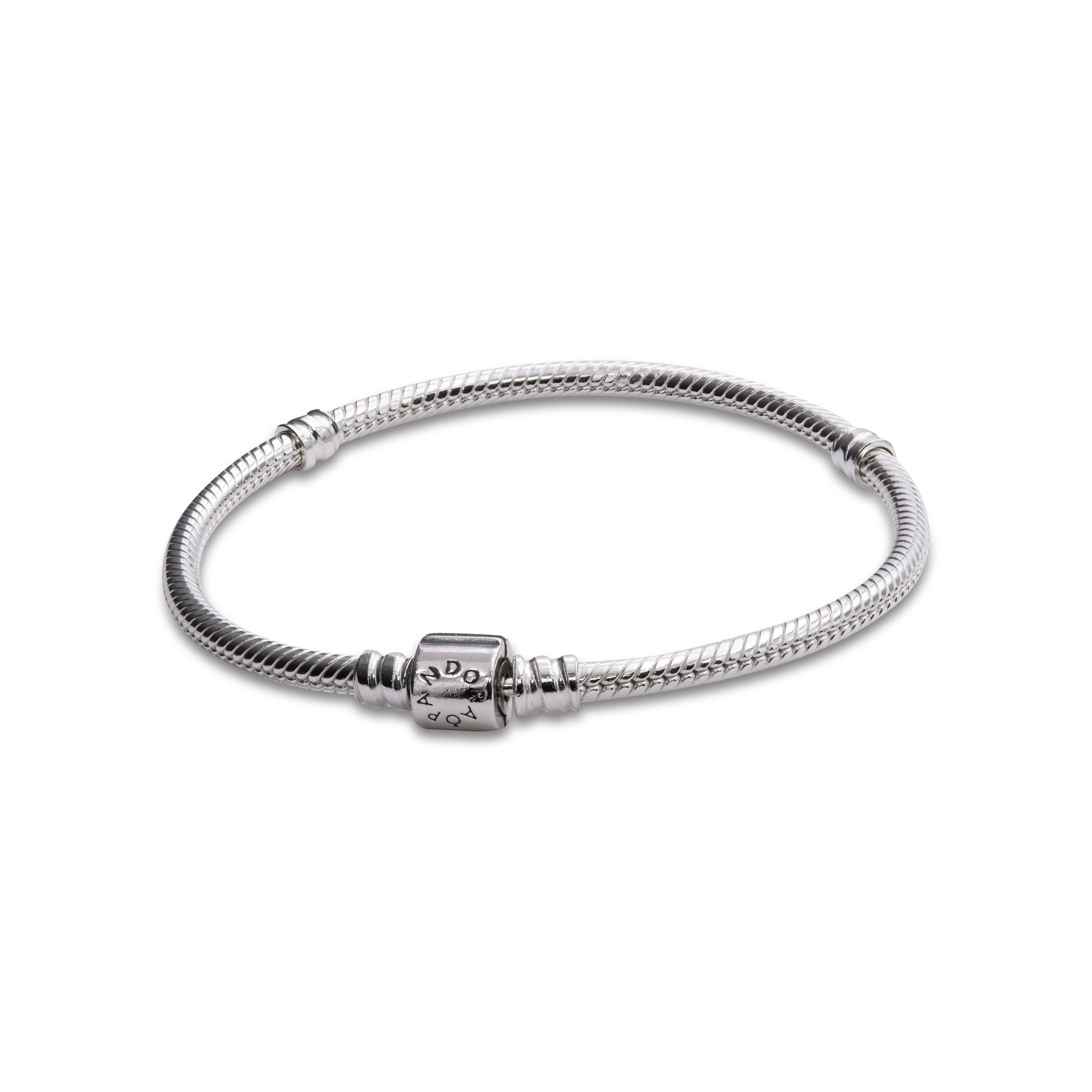 Pandora Moments Barrel Clasp Snake Chain Bracelet 598816C00-21