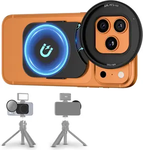 Upgraded 67mm Phone Lens Filter Adapter Mount for iPhone 17 16 15 14 Pro Pro Max Plus Air, Double-Sided Magnetic Phone Lens Filter Ring with 1/4-20" & Cold Shoe Pull-Out to fit 17 Pro Max (No Filters