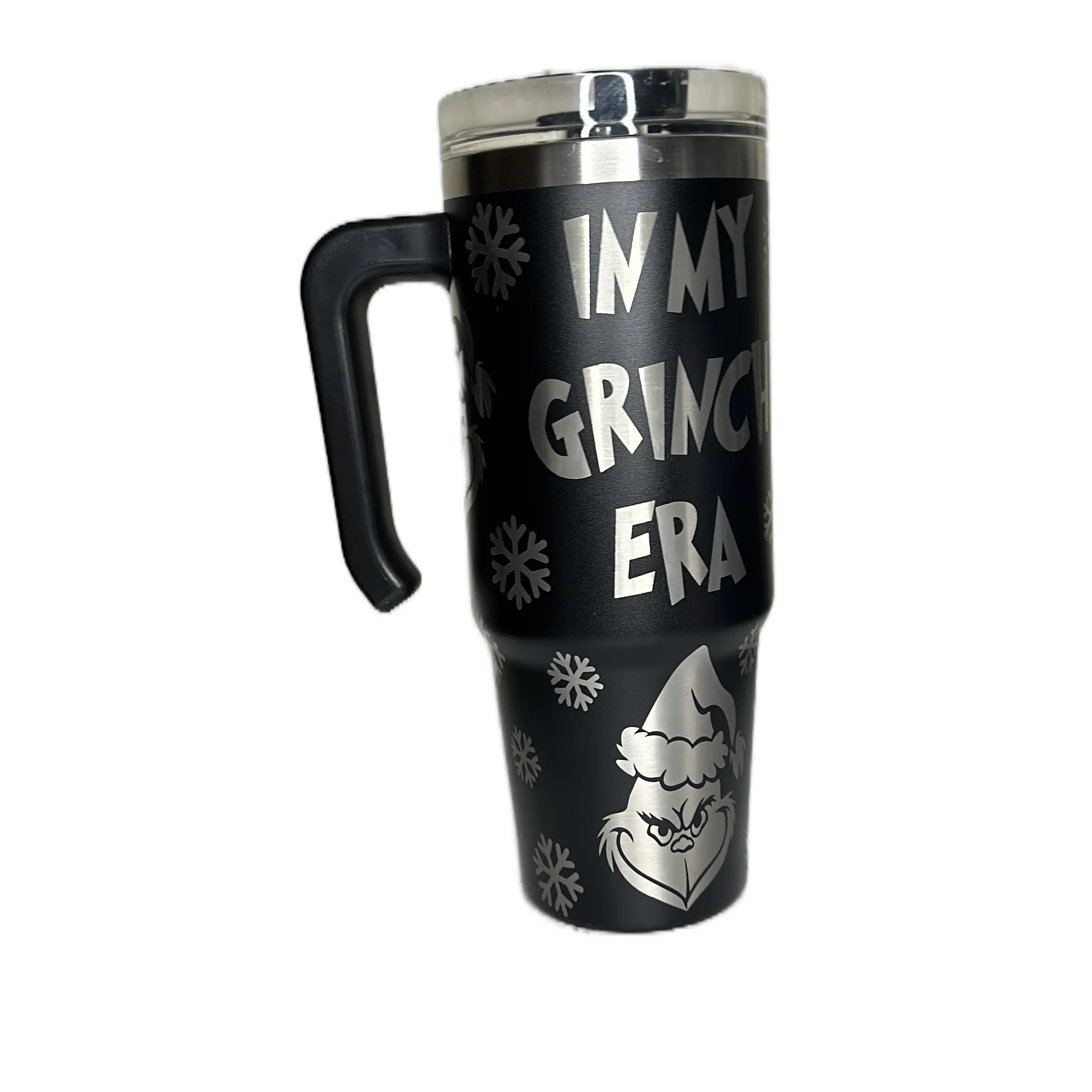 In My Grinchy Era Engraved 30oz Tumbler - Portable Water Bottle - Drinkwa Drinkware Customized Washable Stainless Mug Cup Bottled Reusable