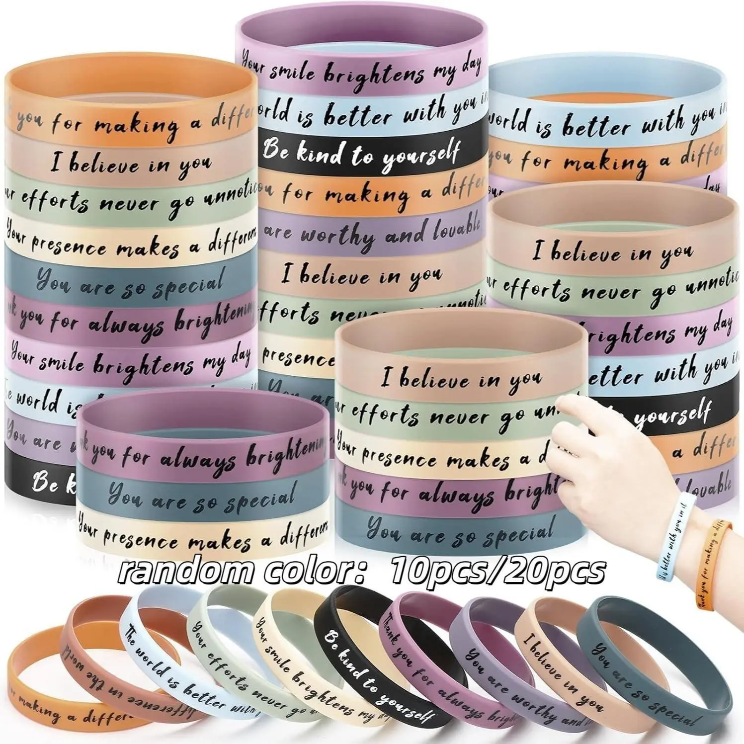 Silicone Bracelet Lightweight Comfortable Wristband, Multi-Color Stackable Casual Outdoor Wrist Decor, Sporty Fashion Accessory for Men & Women, Multicolor Stackable Bracelets, Friendship Bracelets, Bracelet Sets