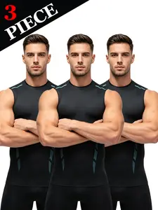 6 Pack Men Compression Sleeveless Tank Tops Quick Dry Moisture Wicking Athletic Workout Undershirts Breathable Gym Running Basketball Training Base Layer Shirts for Sports Fitness