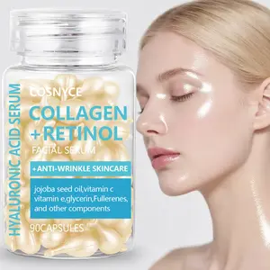 Cosnyce Facial Serum Capsules Rich in Hyaluronic Acid & Retinol Anti-Wrinkle Skincare, Moisturizing, Hydrating, Moisture, Smoother & Firming Face Treatment Anti Aging Capsules