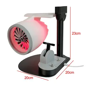 Functional USB Desk Fan with Jet Engine Style Humidifier Mist Function and LED Tail Flame Light for Ambient Airflow DAZZLEEX