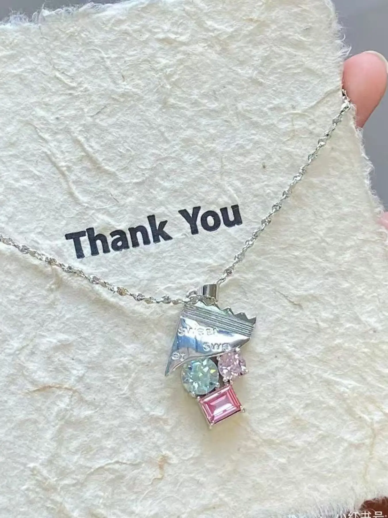 Dopamine Zircon Candy Necklace for Women, Fashionable Versatile Elegant Light Luxury Sweet Pendant Jewelry, Stylish Accessory for All Occasions, Whimsical Necklace, Decorative Necklace