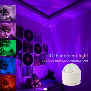 Aurora/Water Ripple/Sky Projector Light,1/2 Counts USB Rechargeable  LED Projector Lamp with Remote Control, Northern Lights Ambient Light,Room Decor