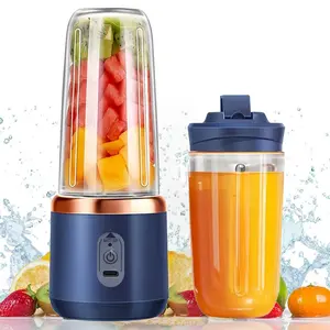 Portable Blender Mixer, Wireless USB-C Rechargeable Mini Juicer with 6 Blades, 400ML Personal Kitchen Blender for Ice Shakes & Smoothies, Portable Juicer Machine