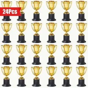 [Golden Mini Trophies Awards] 24pcs Golden Mini Trophies Awards - Participation Trophy Cups For Sports Tournaments And Competitions, Party Favors tiktokshopspringglowup