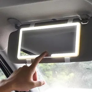 Car Sun Visor Vanity Mirror with 3 Lighting Modes Clip On Rearview Sunshade Makeup Mirror Touch-Sensitive Control Dimmable Bicolor Lighting for Enhanced Makeup Routine
