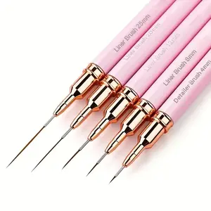 Nail Art Brush Set, Nail Art Tool, Nail Art Accessories, J Metal Handle, Precision Details for Manicure Painting & Gel Polish, Single Item Pack