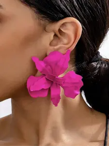 Women's Flower-Shaped Dangle Earrings, Holiday Style Jewelry Accessory, Unique Gift Idea for Women, Elegant Floral Design