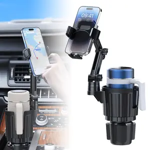2 in 1 Car Cup Holder & 360° Rotating Mobile Phone Holder Cup Holder Expander Fits Bottles or Coffee Cups With a Diameter of Within 2.8 inches Adjustable Insert Base of 2.5-3.9 inches