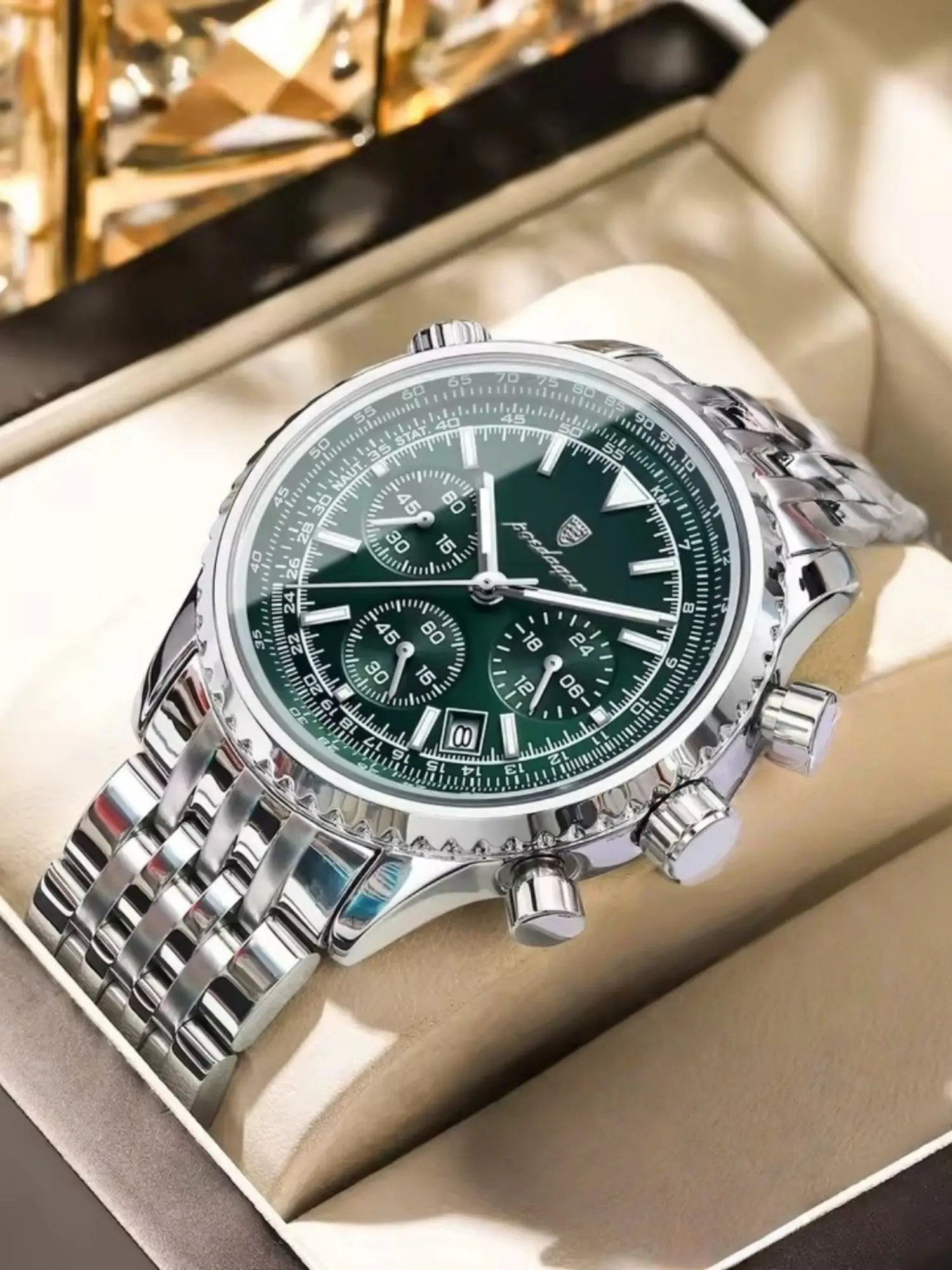Luxury Men's Business Dress Watch, High Quality Analog Quartz Watch, Stainless Steel Strap, Dial with Date Display, Luminous Hands, Gift for Father and Friends, Stainless Steel Watches