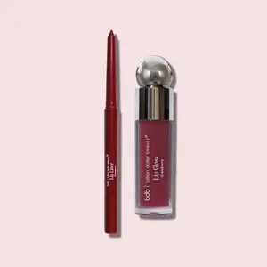 Billion Dollar Beauty Lip Liner & Lip Gloss Duo - Intensely Pigmented, Long-Lasting, Non-Sticky, Vegan, Cruelty-Free, Glossy Finish, Travel-Friendly, Universal Shades