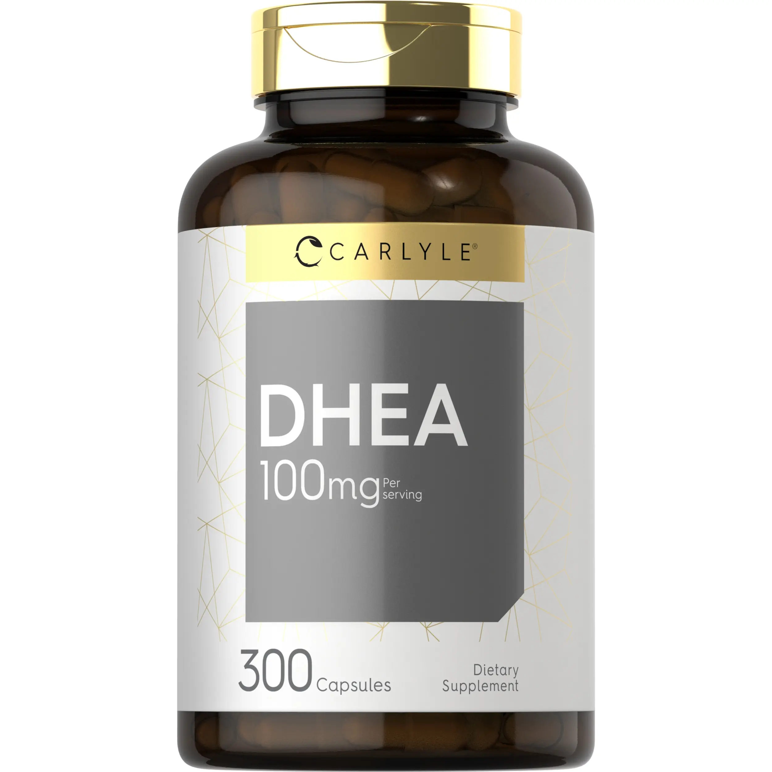 Carlyle DHEA 100mg Supplement - 300 Capsules - For Women and Men - Non-GMO & Gluten Free