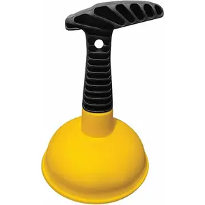 Easy to use Mini Sink Plunger with Short Handle, Powerful Unclogging Tool for Kitchen Sink, Shower, Bathroom Drains, Bath, Yellow