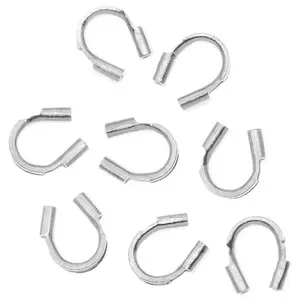 200pcs Wire Guard Thread Protector, Sterling Silver Plated Brass, Hole ID Selections: 0.5mm/1.6mm
