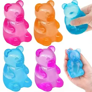 Gummy Bear Sensory Fidget Toys, Jelly Filled Squeeze Toys, Squishies, Soft Stress Relief, Anxiety Relief, Calming Fidget Toys for Kids Adults, Birthday Gift, Party Favor Bag Filler