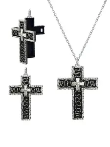 Octopus Necklace Game, Thanos Cross Pendant Necklace with Secret Compartment, Hidden Layer Design, Gothic Mystery Jewelry, Unique Gift Idea for Fans