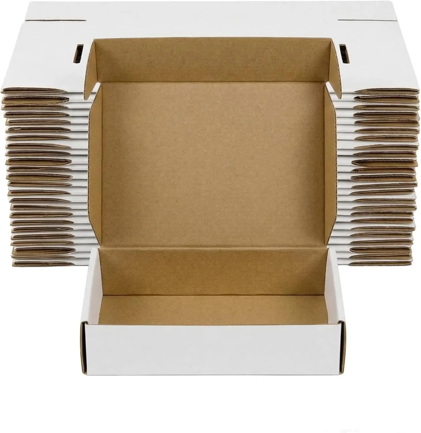 20-Pack White Corrugated Cardboard Shipping Boxes - 12x9x4,7x5x2,9x6x2,White-6x4x3 Sizes, Tool-Free Fold, Flat Package, Neat & Smooth Edges, Reinforced Construction, Brand Display for Small Business Office Postal Supplies