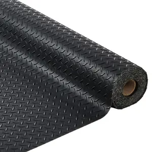 Garvee 7.8x18 FT Heavy-Duty 2.8mm PVC Rubber Non-Slip Protector, Black Home Improvement Rubber Flooring for Garage, Warehouse, SUV Trailer