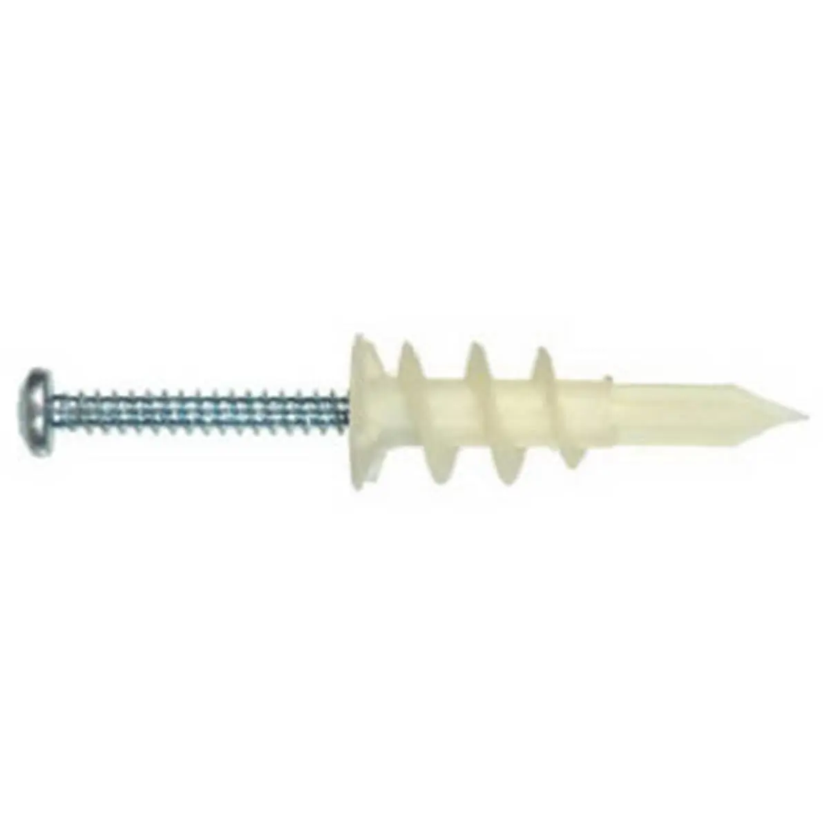 Hillman Plastic EZ Drywall Anchor Screws, 10-Pack Kit with Steel/Zinc Phillips Screws (No. 8 x 1-1/4 in.), Plastic Ez Anchor