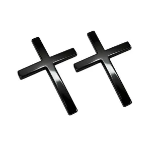 【Father's Day Gifts ideas 】Christian Cross Sticker with Chrome Finish Universal Fit for Cars Motorcycles & SUVs Durable Zinc Alloy Faith Symbol Adhesive 2.6" x 1.85" Vehicle Decor for Thanksgiving Black Friday Cyber Monday Christmas Gifts