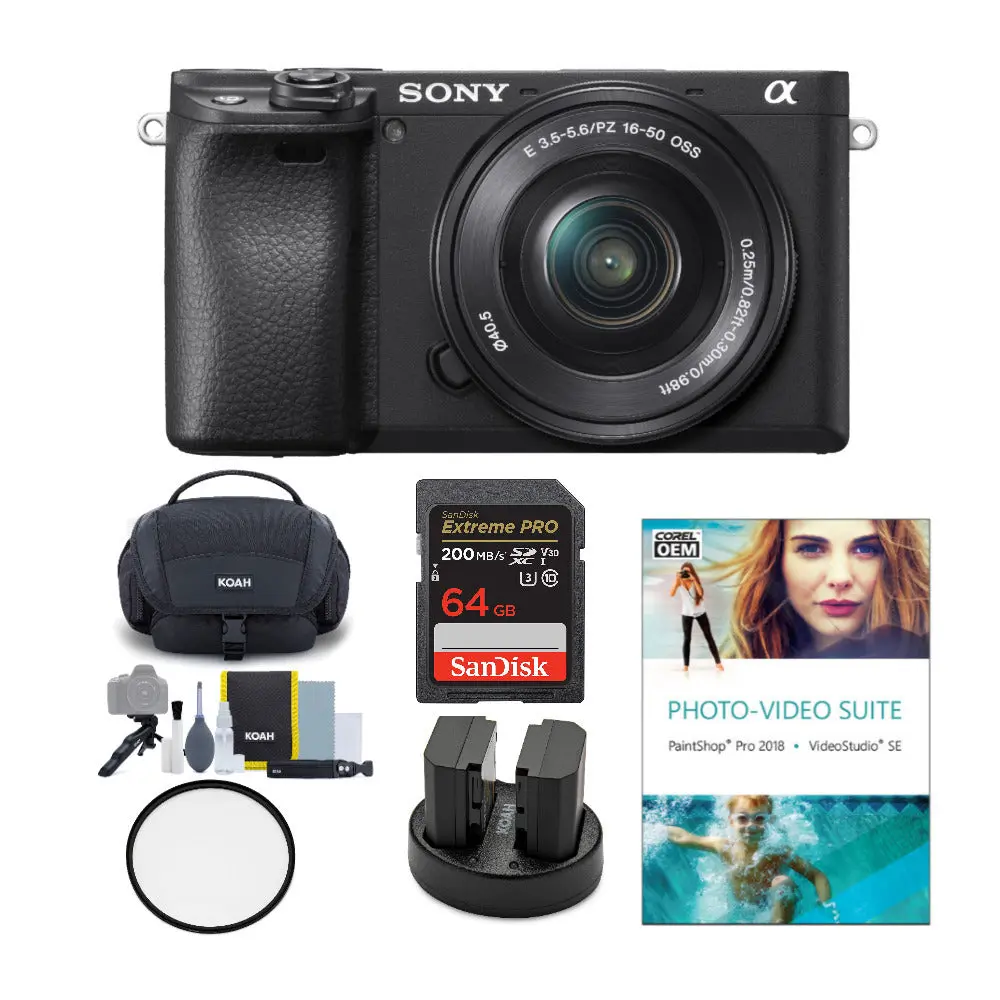 Sony Alpha a6400 Digital Mirrorless Camera Essentials Bundle - Tilting Touch Screen, Interchangeable Lens, Ideal for Night Photography