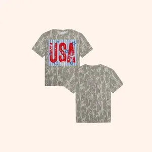 USA Camo Graphic T Shirt Patriotic American Flag Short Sleeve Tee, Unisex Camo Shirt, Gift For Him Her
