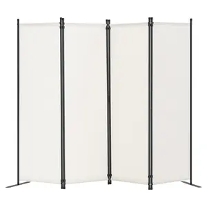 VEVOR Room Divider,  4 Panel Room Dividers and Folding Privacy Screens, Fabric Partition Room Dividers for Office, Bedroom, Dining Room, Study, Freestanding, White