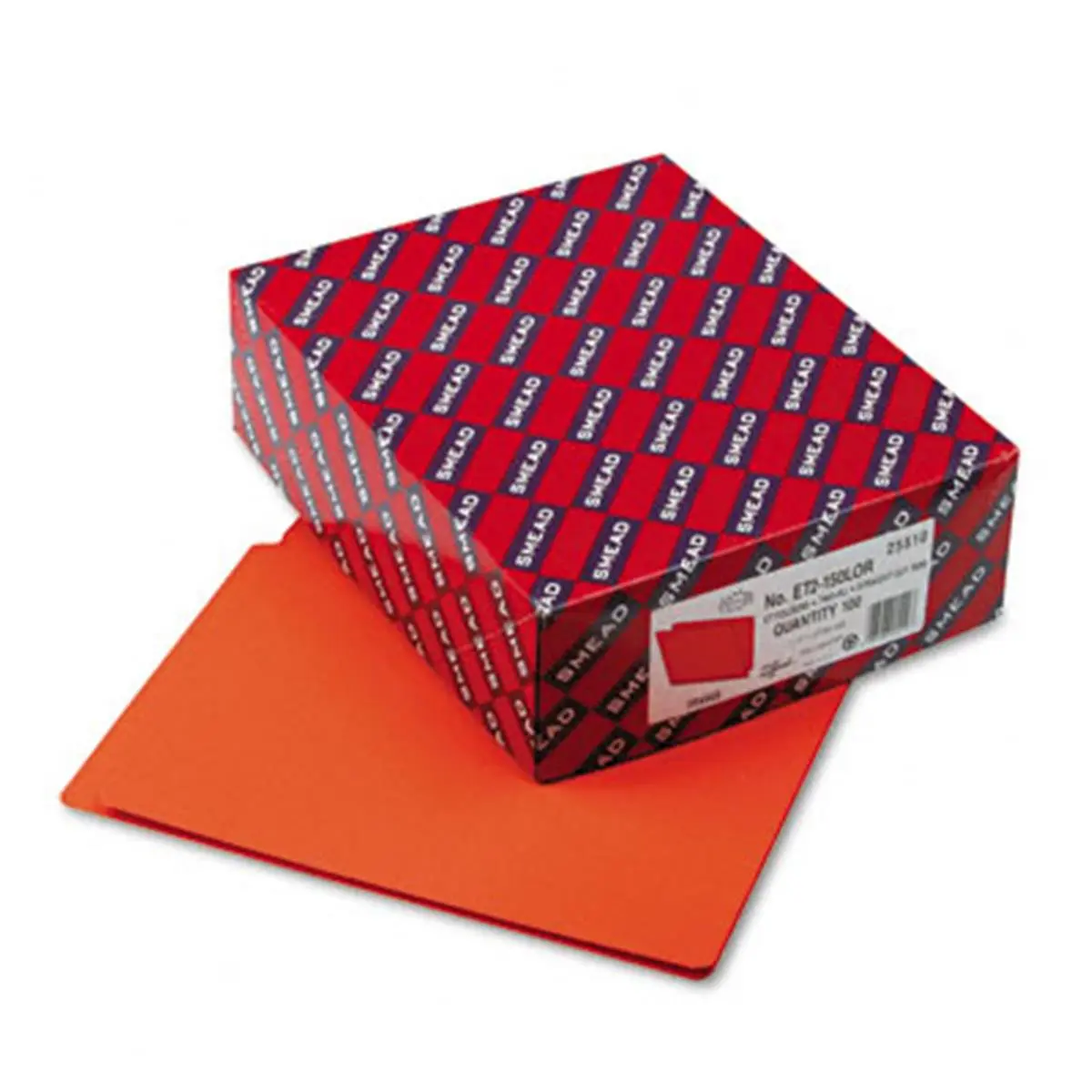 212 MAIN Filing Folders - Color-Coded Orange, Straight Cut, Reinforced End Tab, Letter Size, Durable, 100/Box, Color-Coded Folders