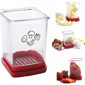 Fruit & Vegetable Fast Slicer, 1 Count/2 Counts Portable Stainless Steel Blade Fruit Slicer Cup, Egg Slicer, Strawberry Cutter, Banana Slicer, Kitchen Gadget, Utensils, Durable Vegetable Slicer