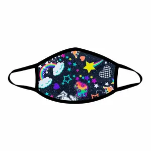 Girl Crush Black & Neon Rainbow Blacklight Face Mask