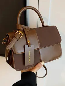 Women's simple and personalized retro square bag with flip cover, fashionable and casual, versatile and trendy exquisite women's shoulder bag crossbody bag, suitable for office and university use, suitable for travel and outings.