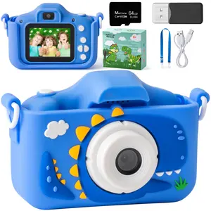 Portable Digital Camera for Kids with 64G Memory Card, 48MP, 1080p Video, 8x Zoom, Dual Cameras, Ideal Gift for Boys & Girls on Christmas, Birthdays