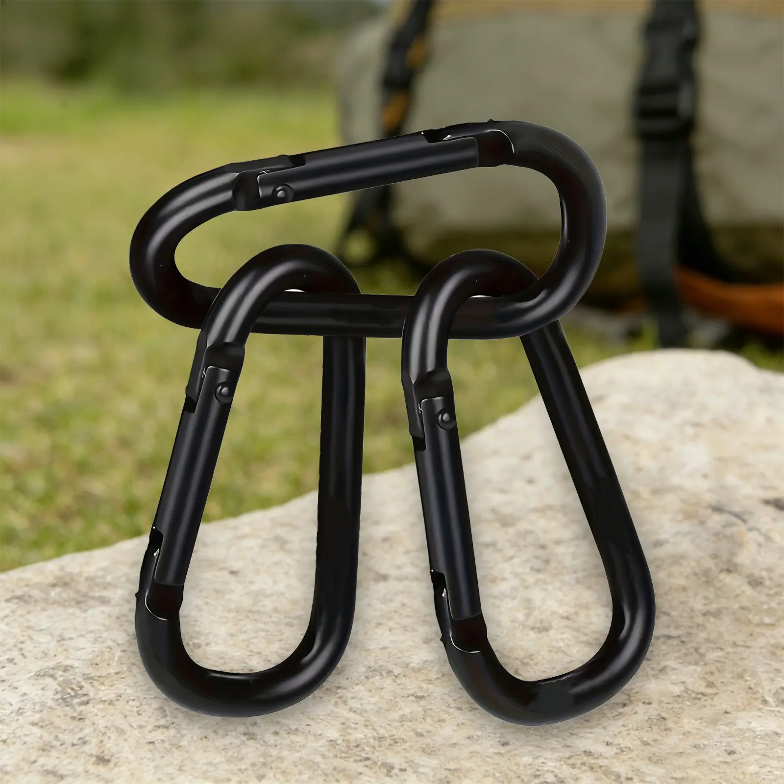 Carabiner Set D Ring Outdoor Clip Hook | 2.3" Spring Snap Clip for Camping Hiking Backpack Keychain Dog Leash DIY Gear Carabiner Hooks