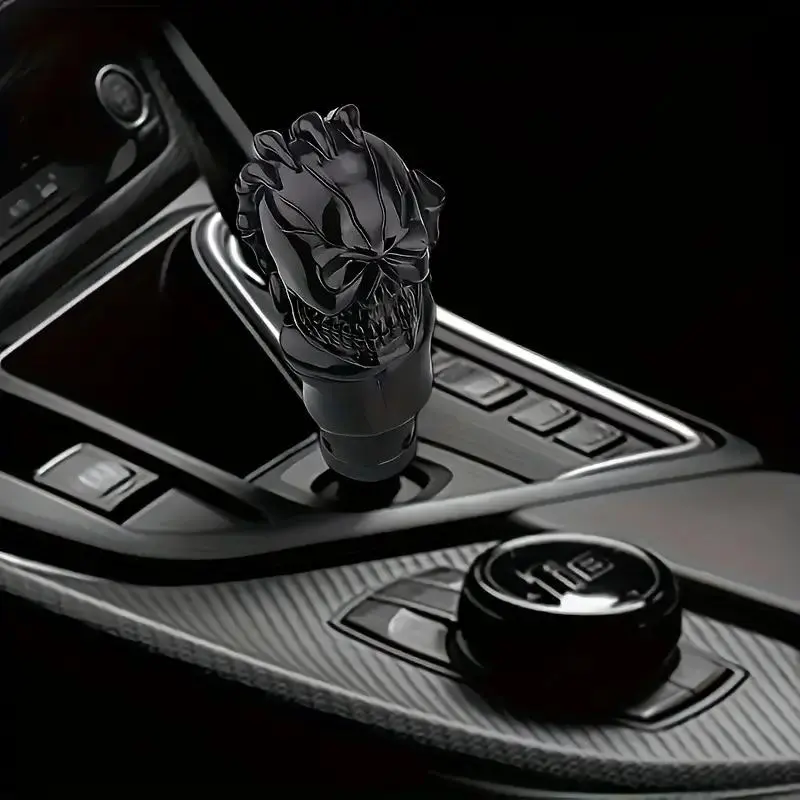 Skull & Rose Resin Automatic Shift Knob, Interchangeable Knob, Premium Durable Stylish Car Interior Upgrade Accessory for Skull Motif Vehicle Automotive Use