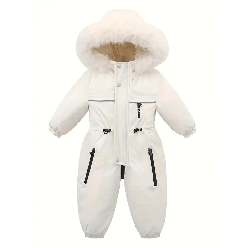NewBaby Toddler Ski Suit✨       Full-Coverage Warm, Easy-Zip!Hooded – Unisex Snowplay Cold Days gentleman in st communion Shirt for tractor boy Hooded Romper Cartoon Letter Print Hoodie Set