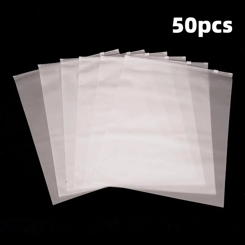 50Pcs Frosted Zipper Bags for Clothes, 14 x 17.72 inch/ 14 x 16 inch Clear Plastic Bags for Clothes, T Shirt, Swimsuit, for Clothing Packaging, Shipping, Mailing, for Small Business - Home Improvement.