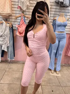 Cindy Capri Polka Dot Set Pink