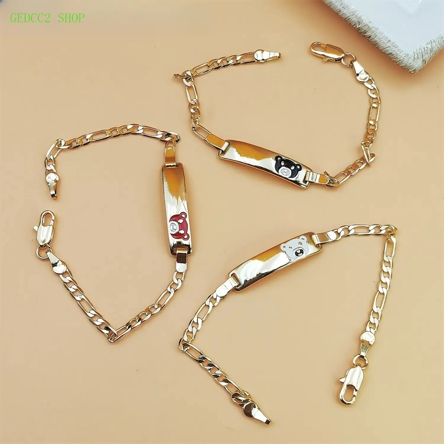 1-Pack Plated Cute Bear Hand Chain Bracelet, Stackable Jewelry for Teens, Trendy Sports & Outdoor Wrist Accessory, Daily Wear Piece & Party Gift, Bracelets Jewelry, Fashionable Bracelet Style