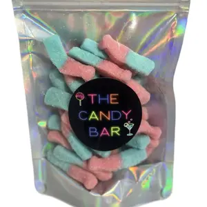 The Candy Bar Gummy Bubble Gum 1/2lb Snack Gummy Pink & Blue - Colorful Candy Treats in Clear Packaging - Bubblegum