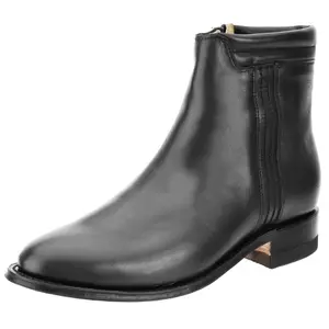 Botines Charros de Piel Napa Original Color Negro con Zipper Lateral WD-736