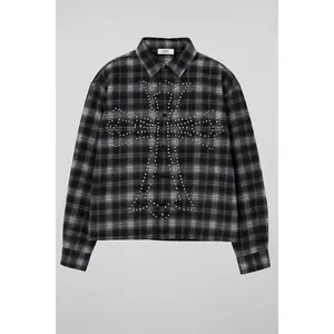 Rhinestone Cross Flannel